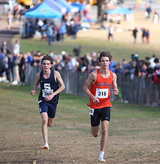 Steven Hergenrother running in a cross county meet